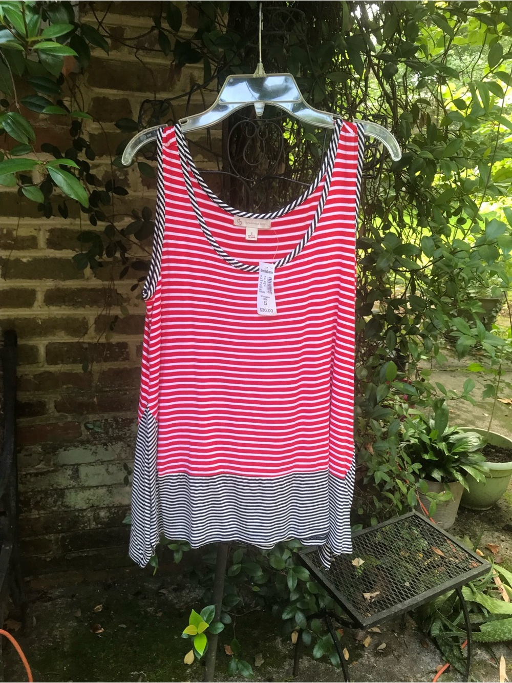 Est 1962 Cato- Red, White and Blue Stripe Top
